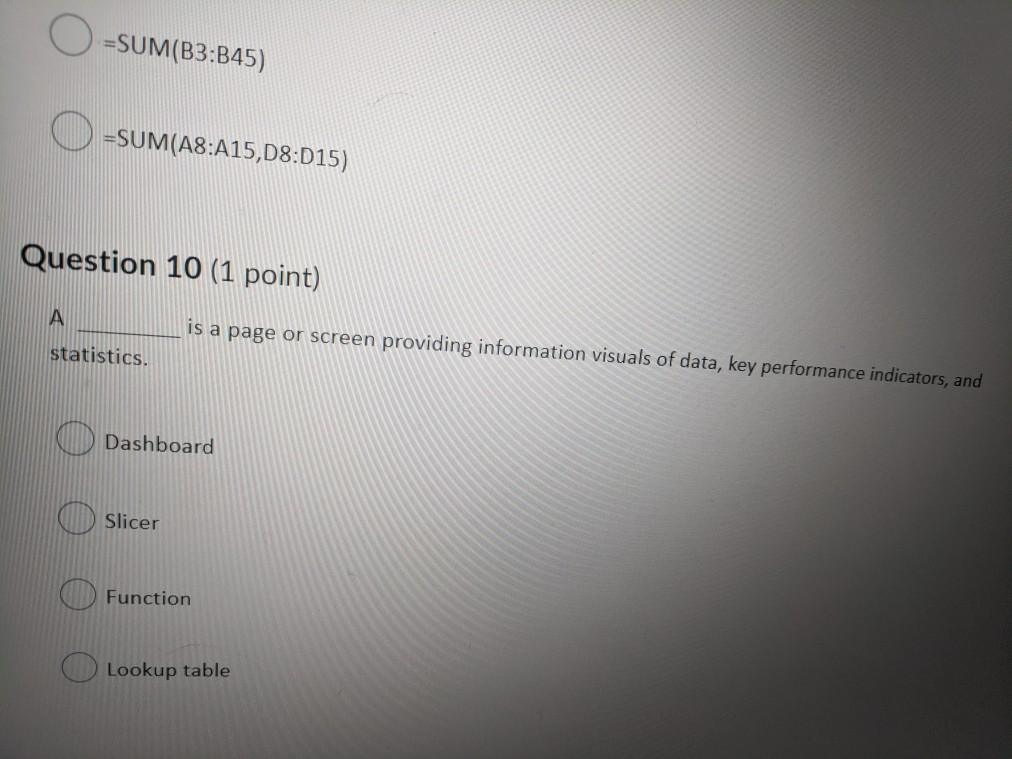 point) Flash fill enters formulas, not text. True False False Question 4