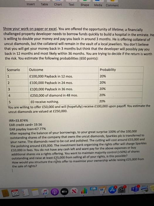  Insert Table Chart Text Shape Media Comment Show your work on