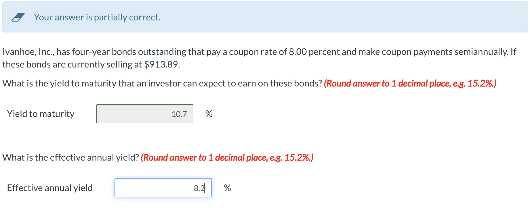 My first answer is correct, but the second part to this question
