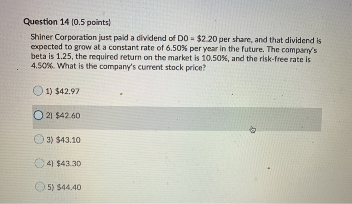 constant) = 6%, and PO = $56, what is the stock's expected