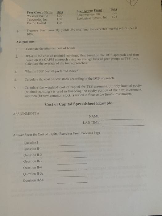 if the second picture. thank you Cost of Capital Exercises: he capital