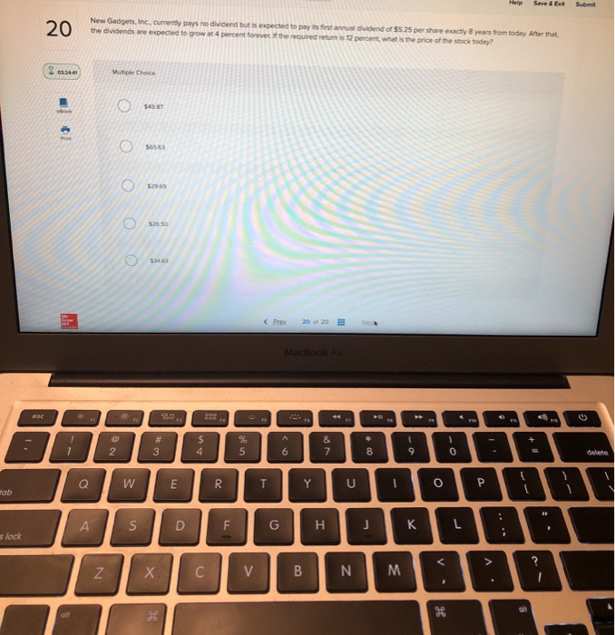 Help Save& Exit Submit New Gadgets, Inc, currently pays no dividend