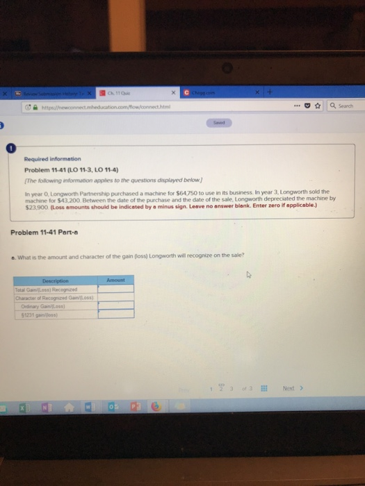  htps low/connect htm 0 Required information Problem 11-41 (LO 11-3, LO