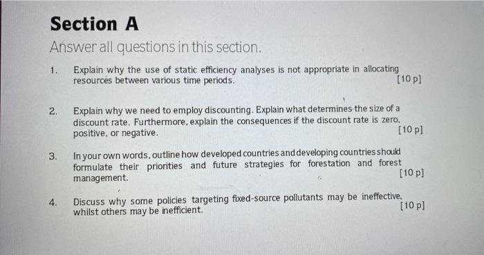  Section A Answer all questions in this section. 1. Explain why