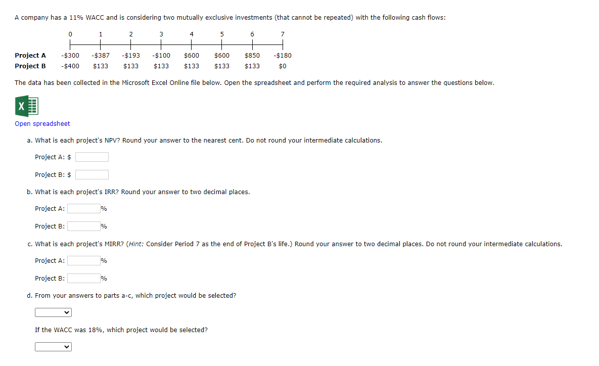 Please answer the below, had to do 2 seperate items. Construct NPV