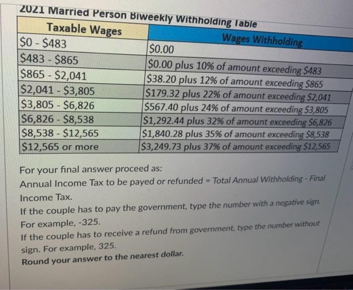 following tax-deductible purchases: - Medical expenses: $6,624 - Educational expenses: $7,321 When