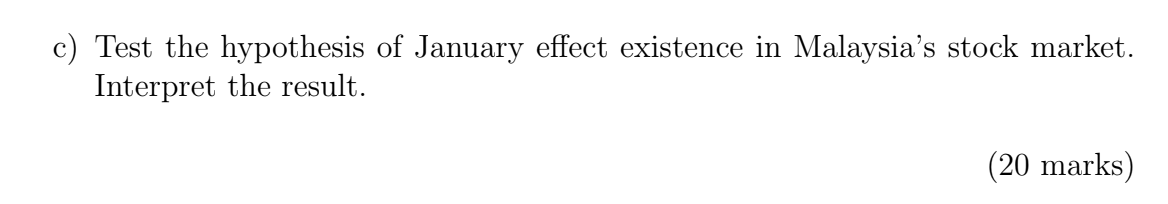 effect is the idea that January is usually a good month for