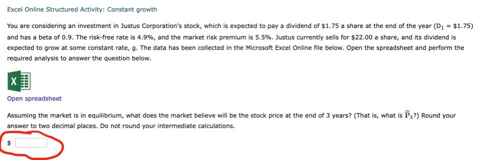 need help solving this please, thanks for any help! Excel Online