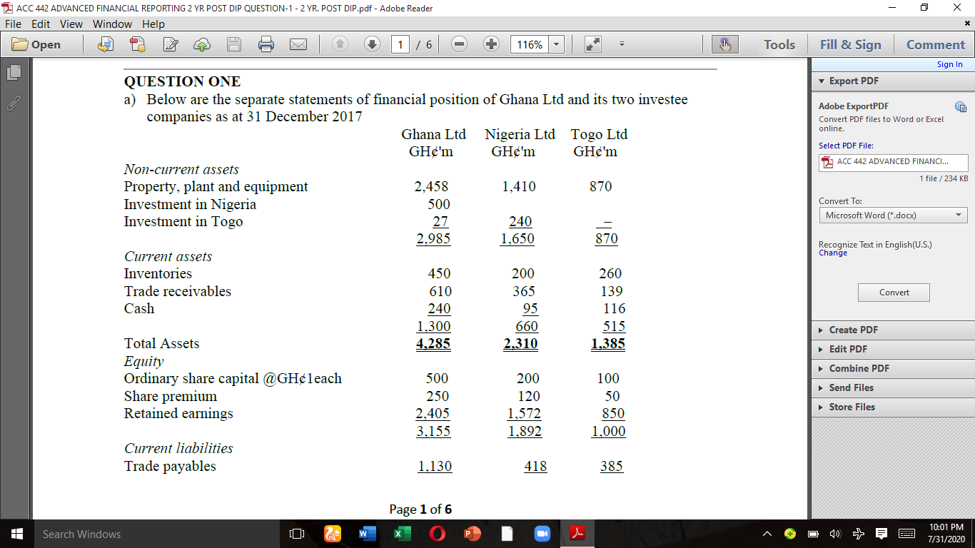  Z ACC 442 ADVANCED FINANCIAL REPORTING 2 YR POST DIP QUESTION-1