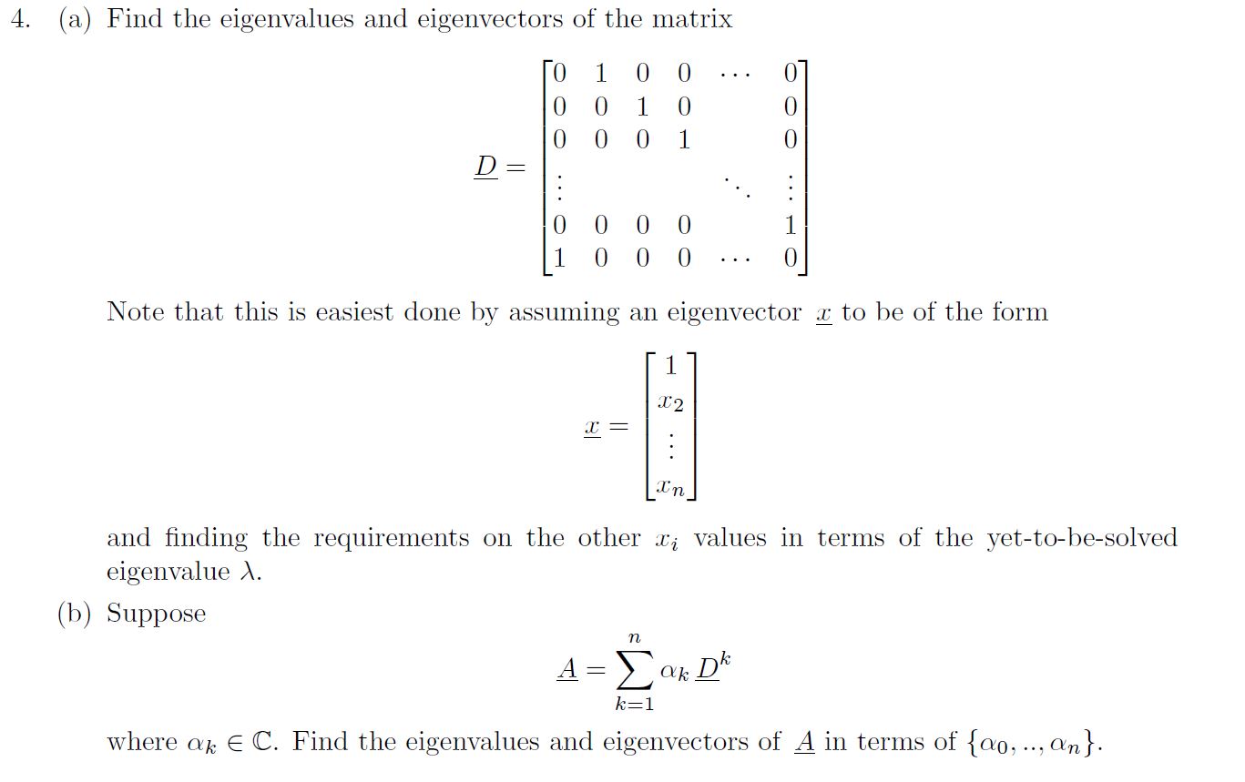 This question is from a graduate level 'Linear Systems Theory' course \f