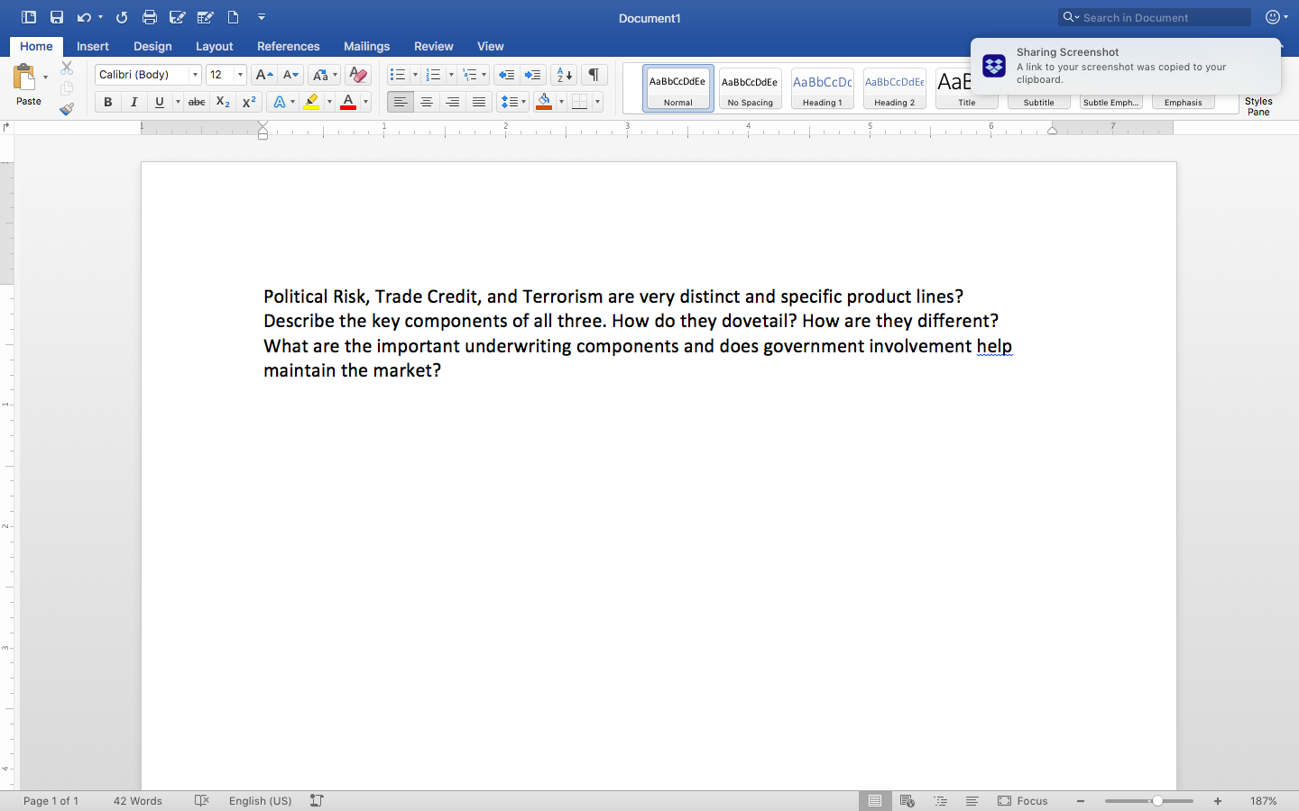  7 Document1 Q Search in Document Home Insert Design Layout References