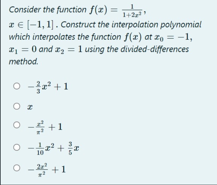  Consider the function at) = 1+??? 3 :1: E [1, 1]