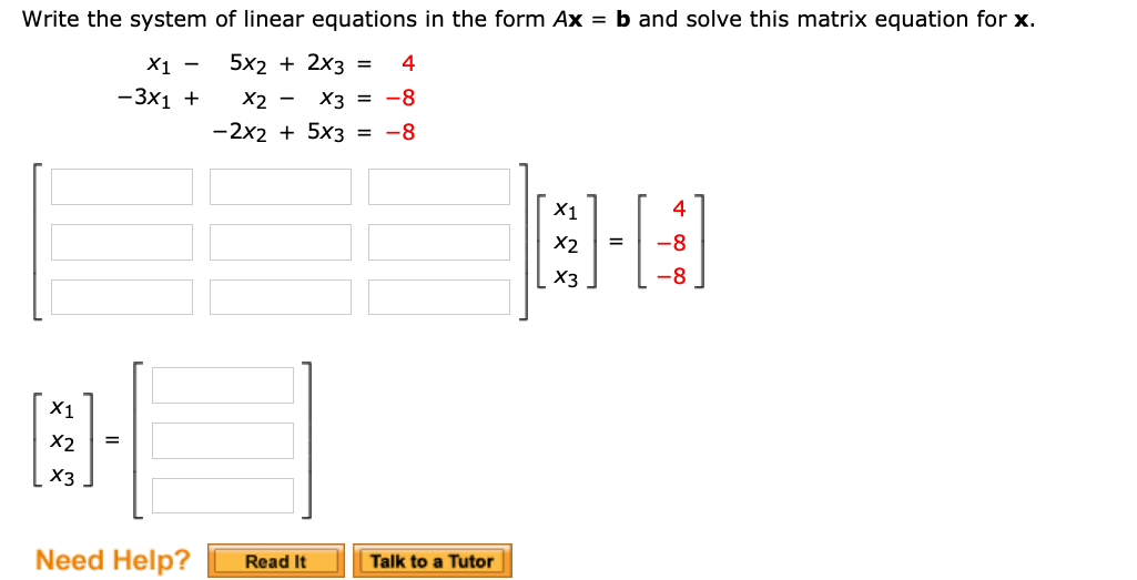 linear combination of the columns of A. (Use A1, A2, and A3