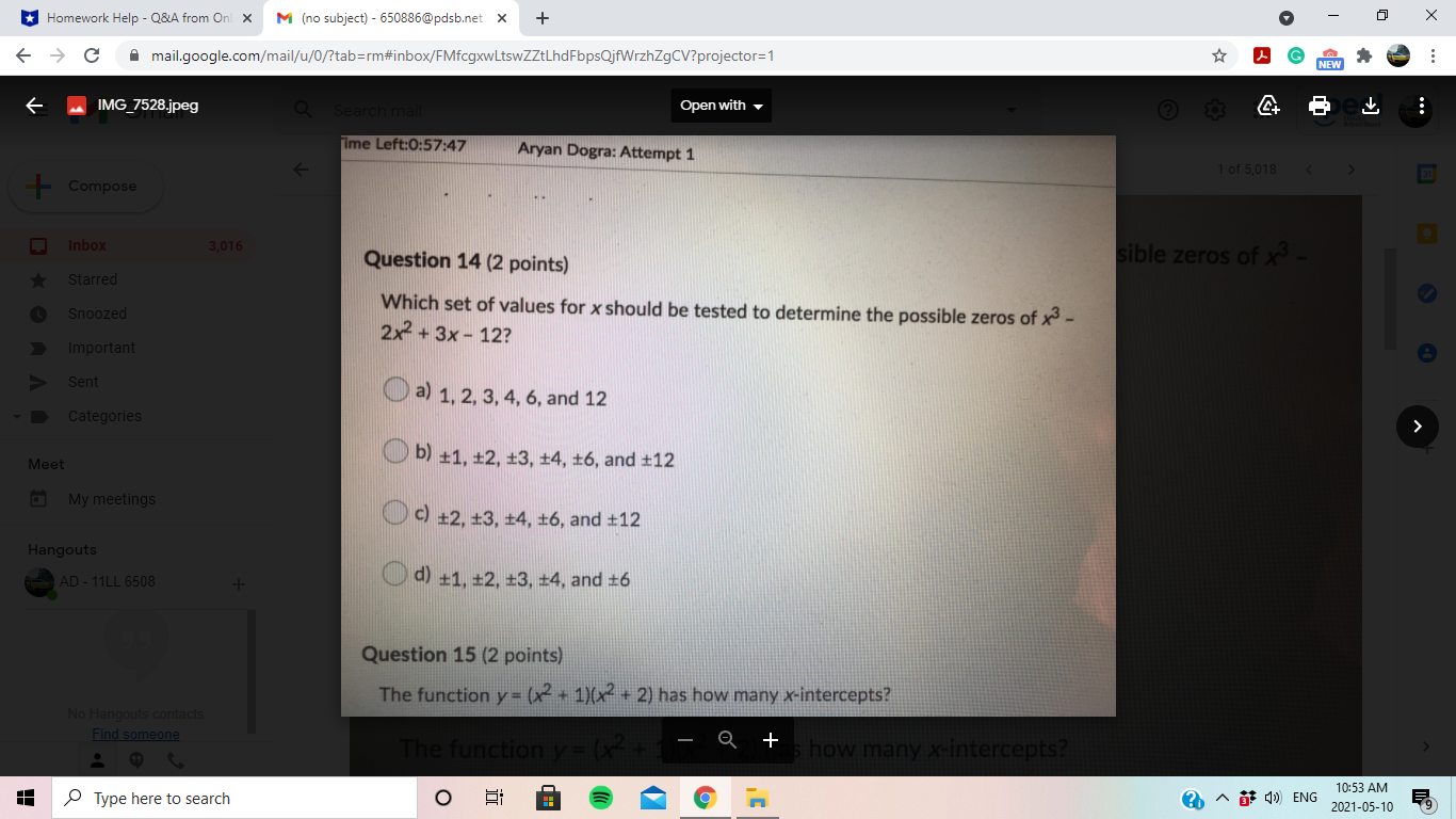 Answer question + X *Homework Help - Q&A from Onl X M