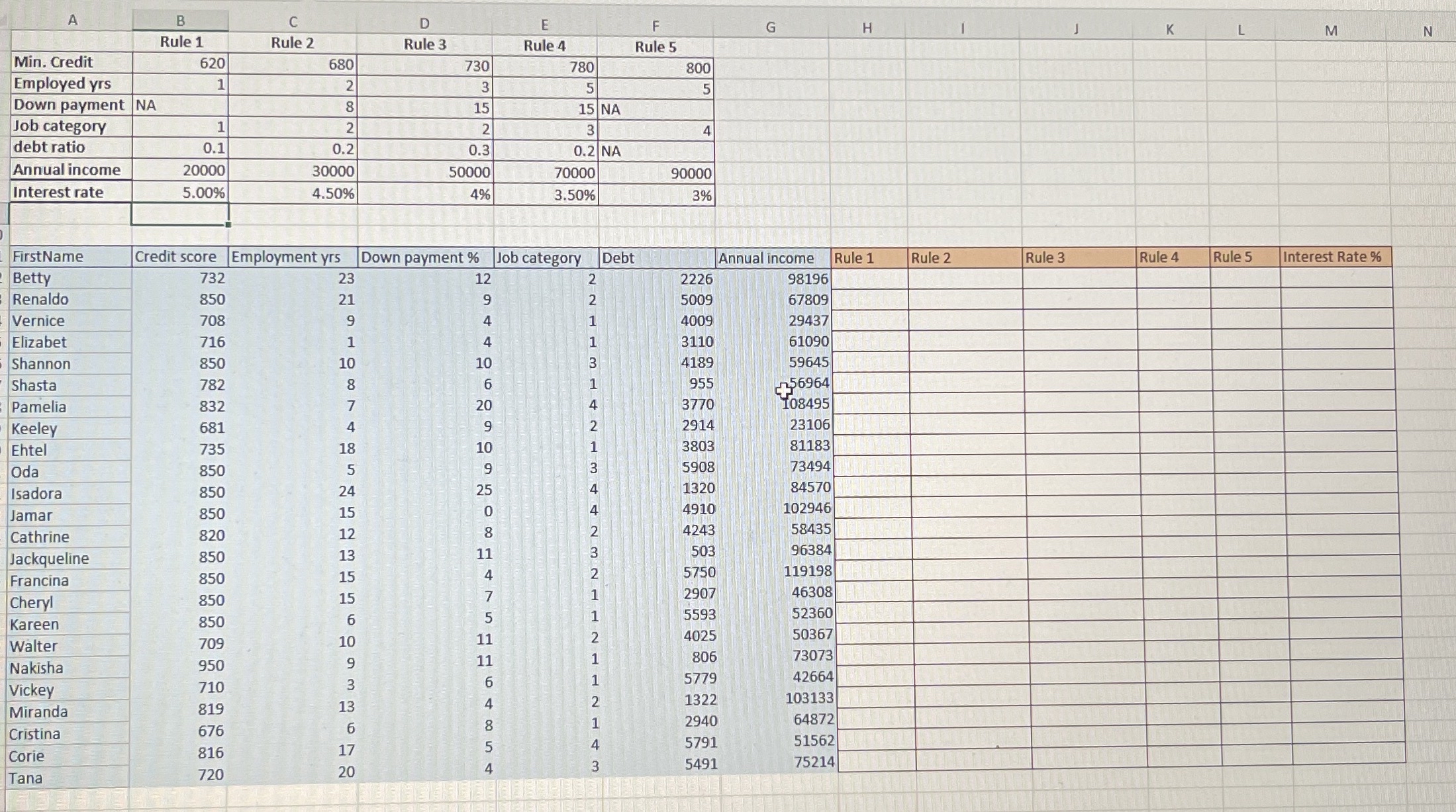  Provide clear steps to complete the process in the excel sheet