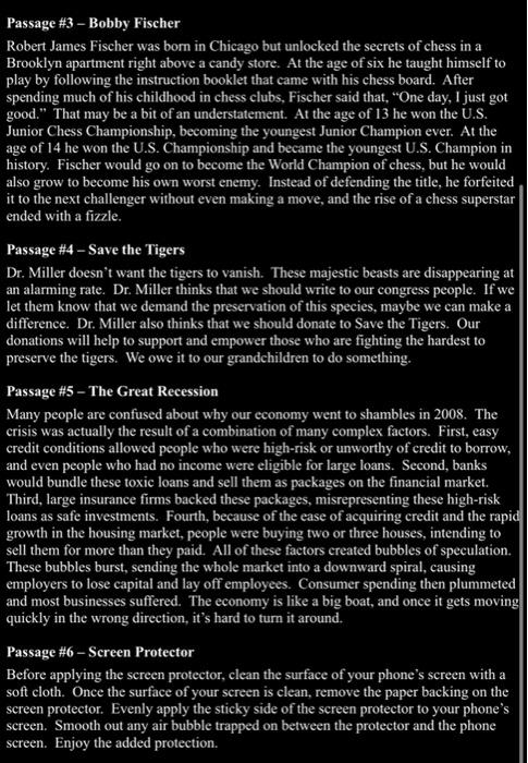 text structure. Write information from the passage into the appropriate graphic organizer.