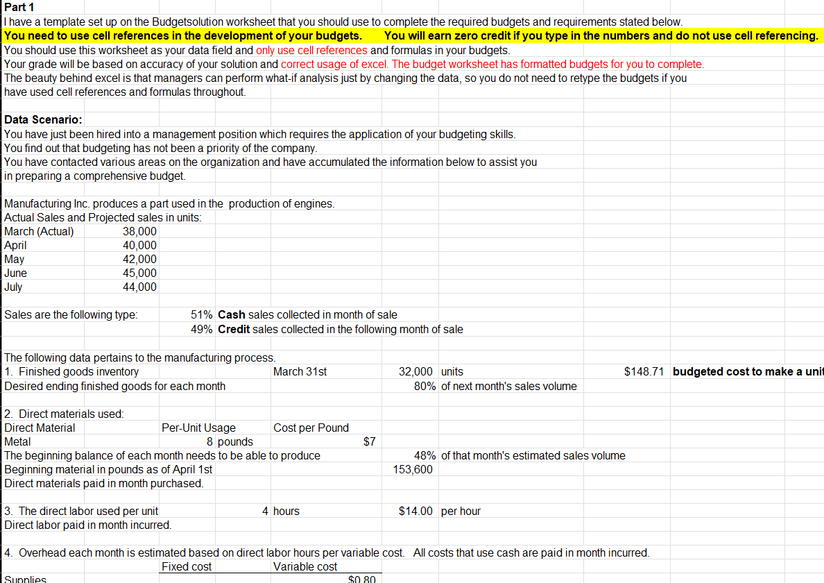 Part 1 I have a template set up on the Budgetsolution