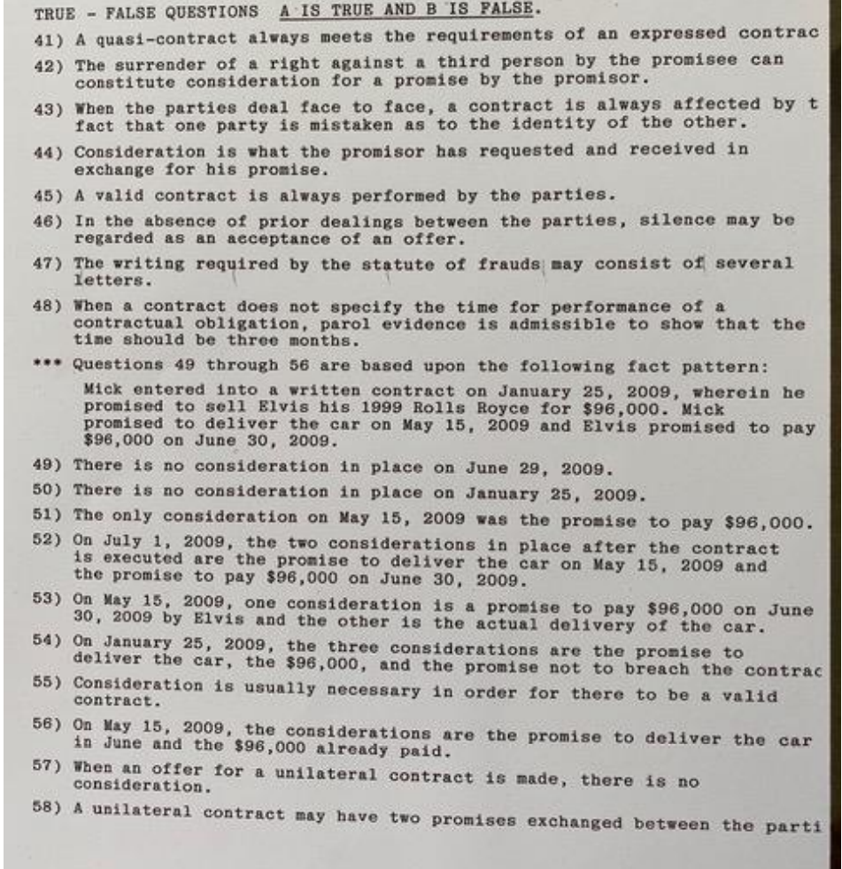TRUE - FALSE QUESTIONS A IS TRUE AND BIS PALSE. 41)