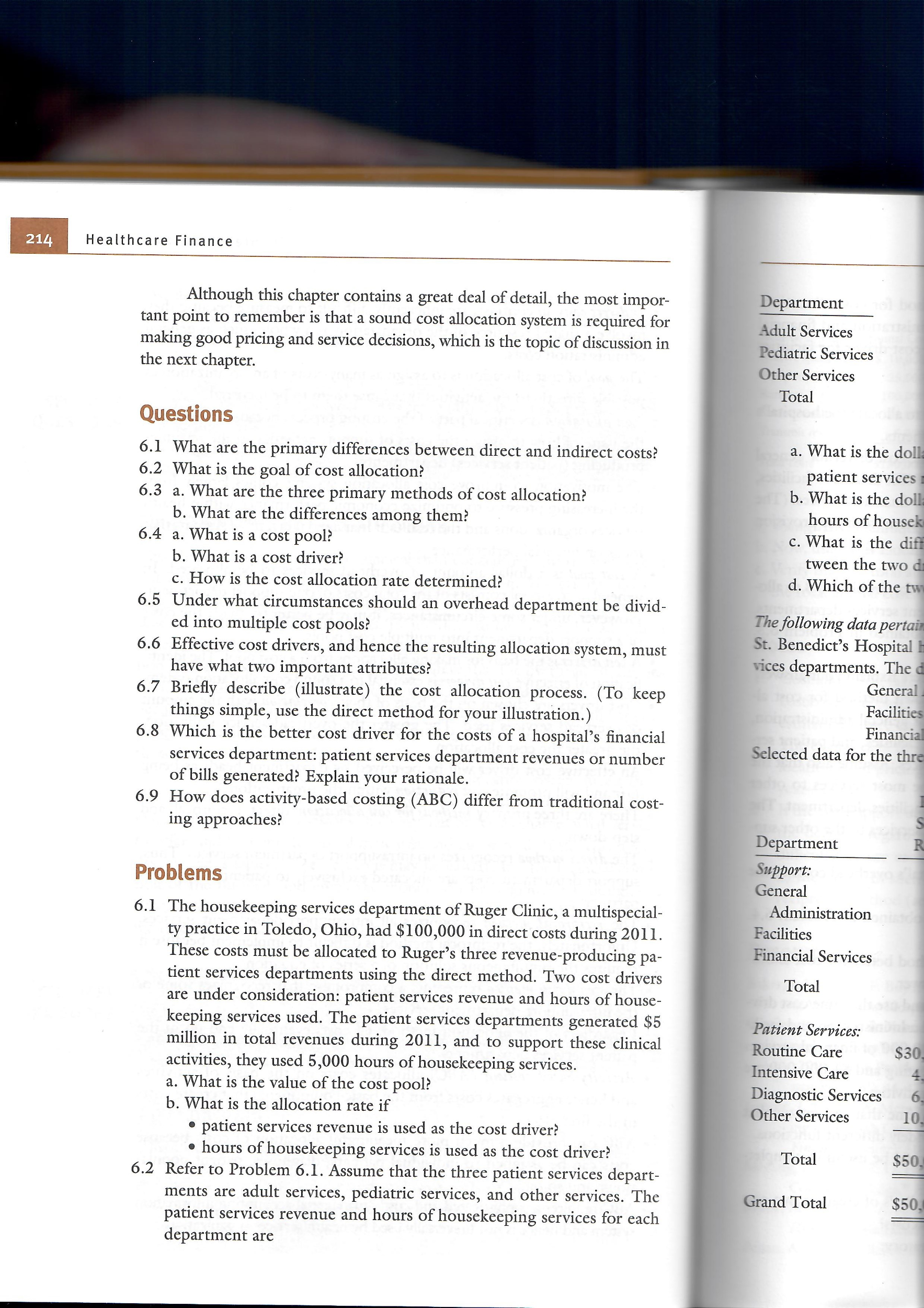 Problem 6.2 please include all equations and solution 214 Healthcare Finance Although