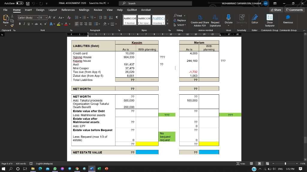family and his mother passed away 2 years ago. He inherits a