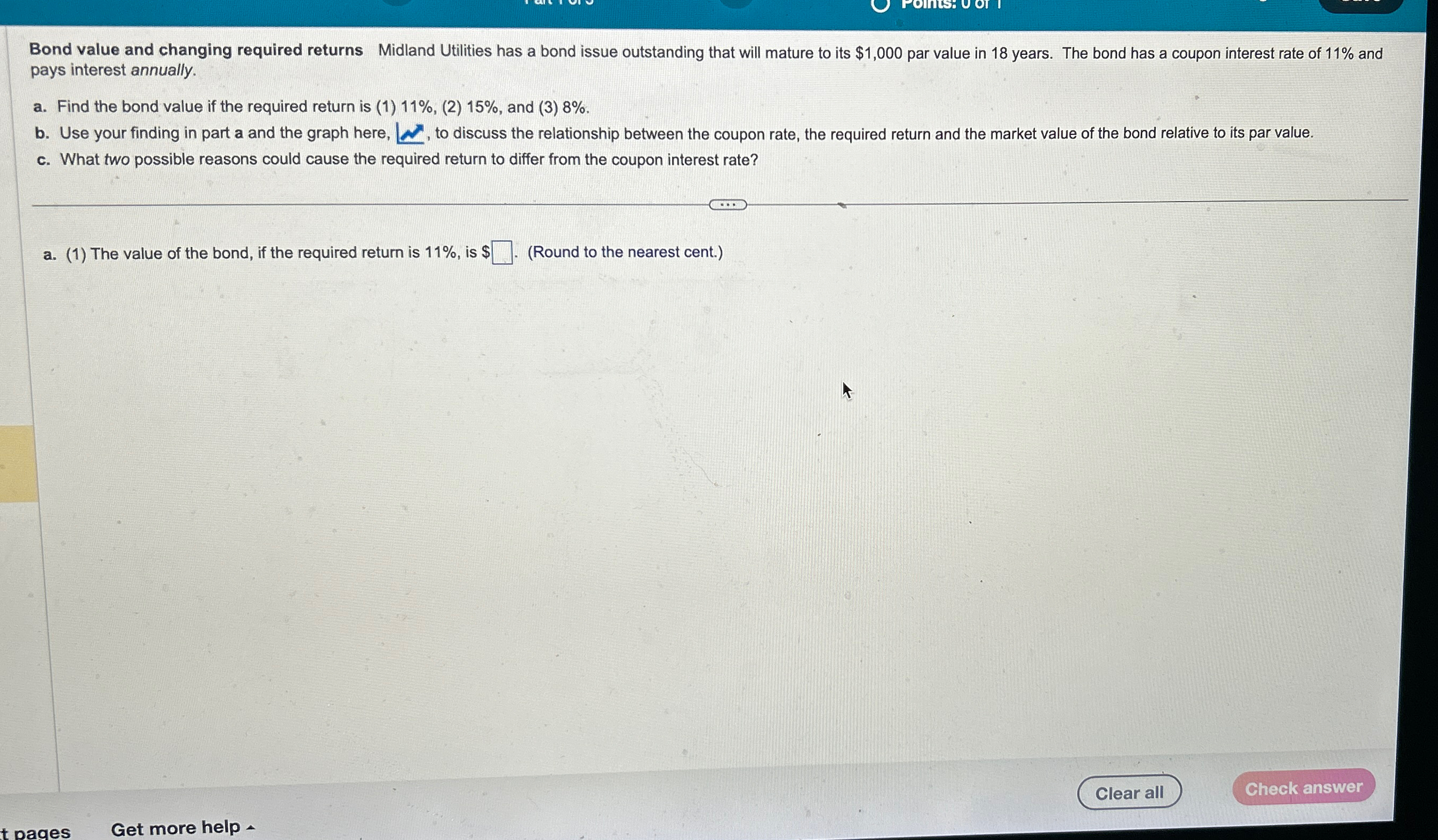  Bond value and changing required returns Midland Utilities has a bond