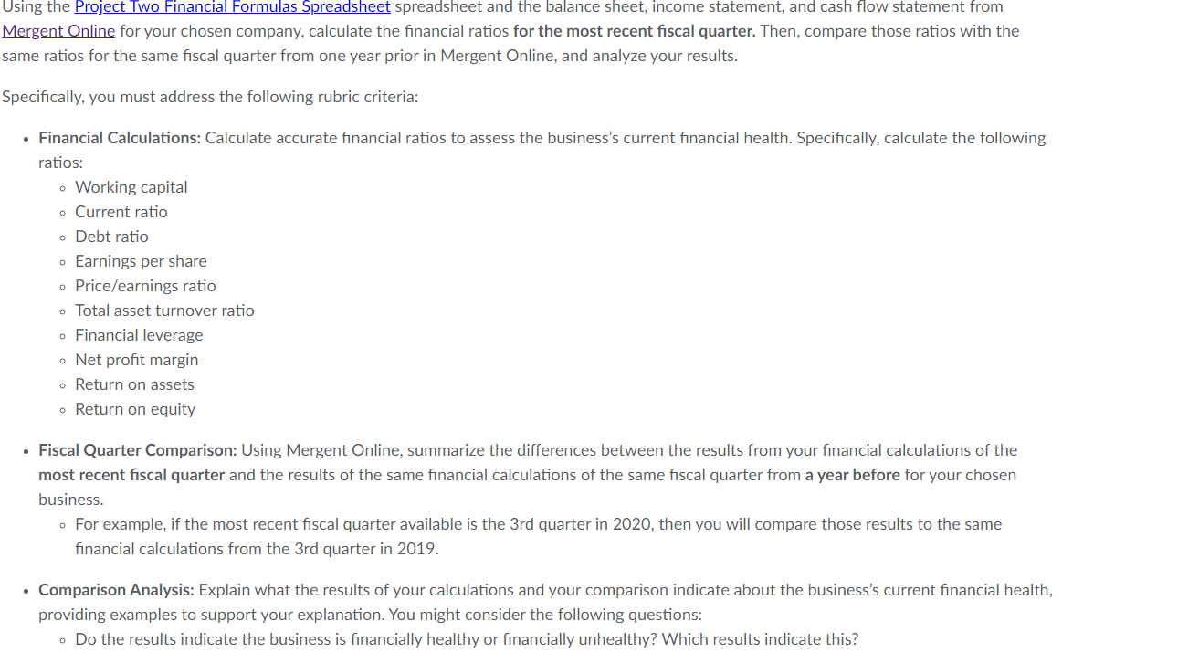  Using the Project Two Financial Formulas Spreadsheet spreadsheet and the balance