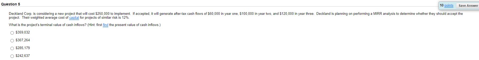 year for the next four years. It will cost $60,000 to implement