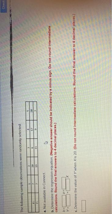  Check The following sample observations were randomly selected: 3 5 1