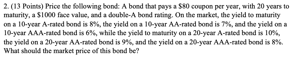 Please show formulas and the full work without the use of excel.
