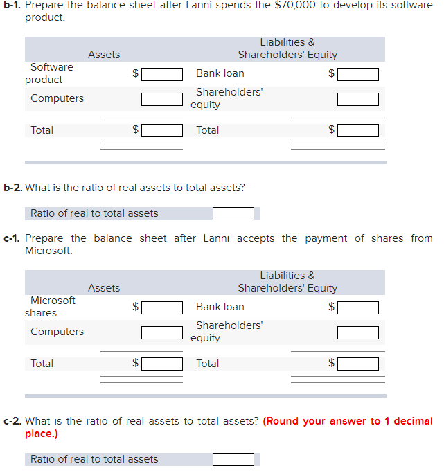 owns computer equipment worth $30,000 and has cash on hand of $20,000