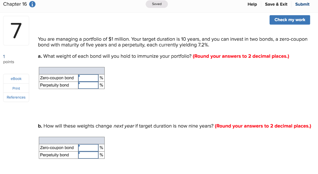 Chapter 16 i Saved Help Save & Exit Submit Check my