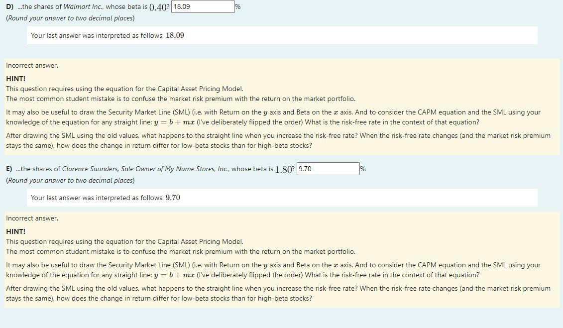 here are some hints about questions thanks Suppose that the risk-free rate