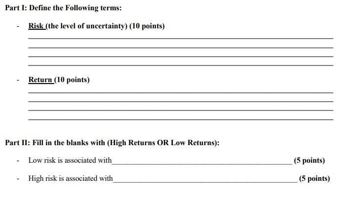 for you. thank you Questions 2: Calculating Expected Rate of Return, Standard