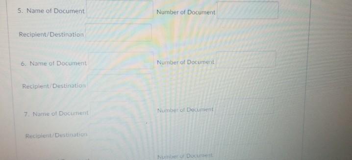 see 1); (2) indicate the number of copies [No.) for each document;
