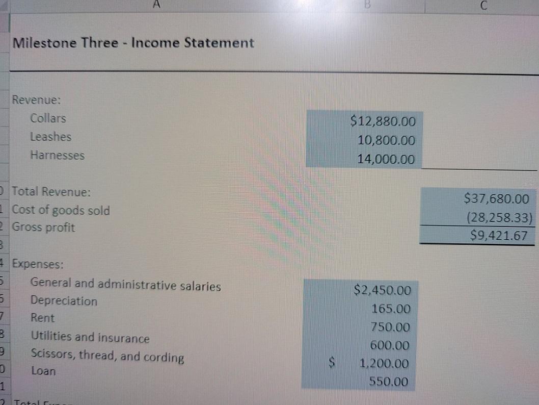 formulas in the table. Complete the data table for the variances by