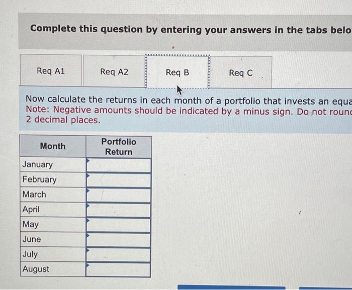 each month of a portfolio that invests an equal amount each month