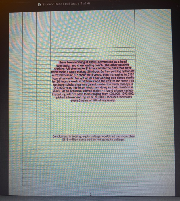 present value of college education. The assignment must include 1-2 pages of