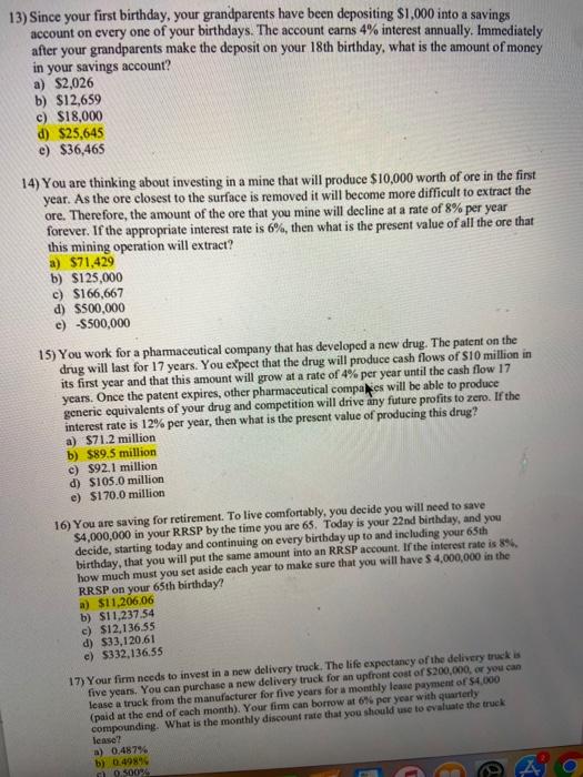  how do you get #14 13) Since your first birthday, your