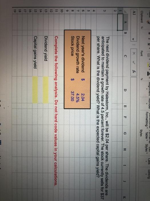 Styles Clipboard Font L A1 X fo B D E F G