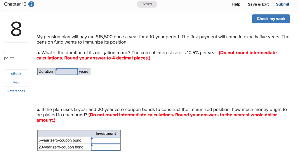 Chapter 16 i Saved Help Save & Exit Submit Check my