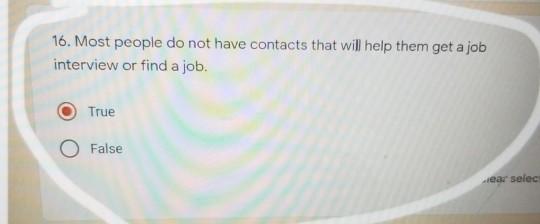 16. Most people do not have contacts that will help them