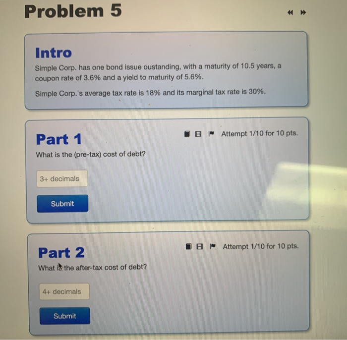  Problem 5 Intro Simple Corp. has one bond issue oustanding, with