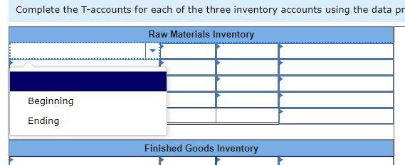 custom manufacturer. Inventories Raw materials, beginning Work in process, beginning Finished goods,