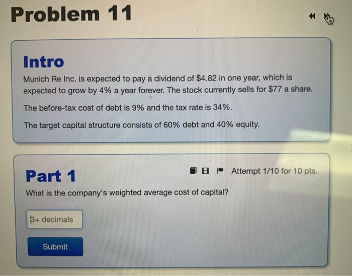 of $2.38 one year from now. Dividends are expected to grow by