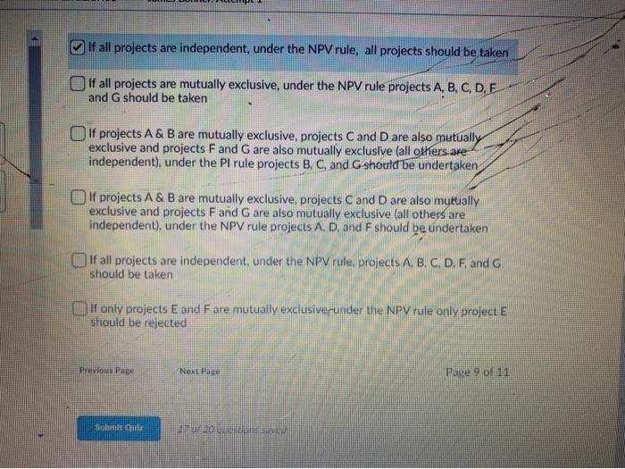 7-year projects. NPV - Net present value IRR - internal rate of