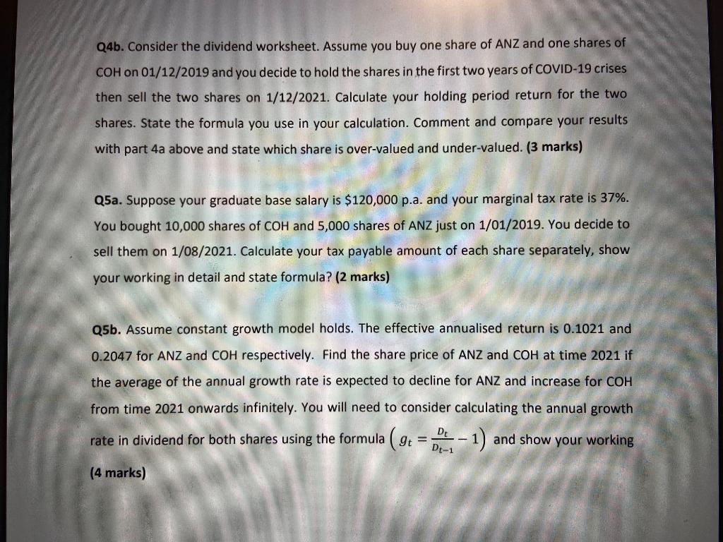 ('price data' worksheet) - Share prices of Australian and New Zealand Banking