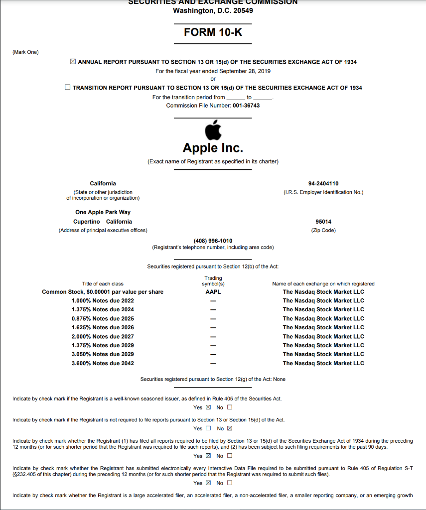 Using the attached financials for Apple and Ring Central, answer the following