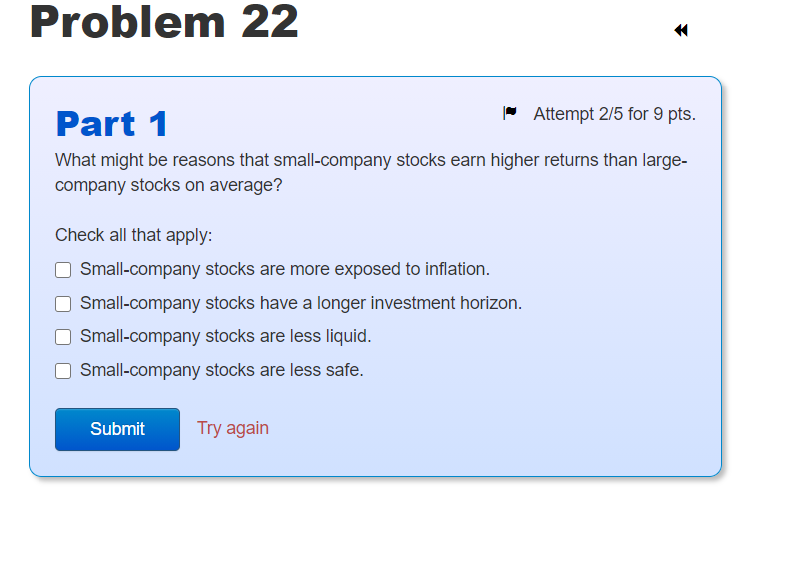  Problem 22 Part 1 | Attempt 2/5 for 9 pts. What