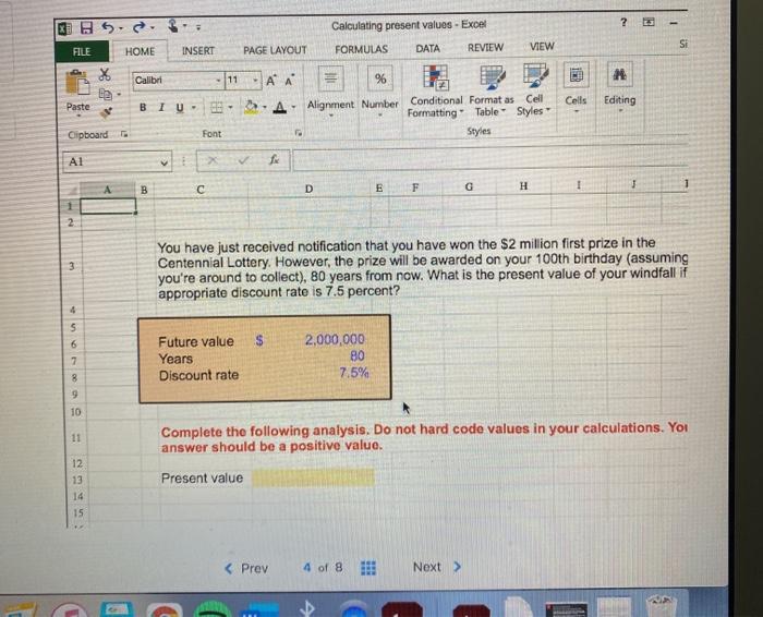  2 1 5. Calculating present values - Excel FORMULAS DATA REVIEW