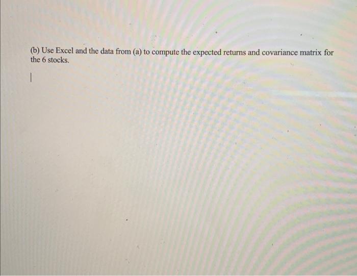 matrix for the 6 stocks